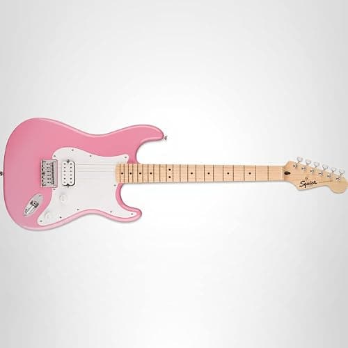 Squire Sonic Stratocaster HT H Electric Guitar, Flash Pink, Maple Fingerboard, White Pickguard thumbnail 7