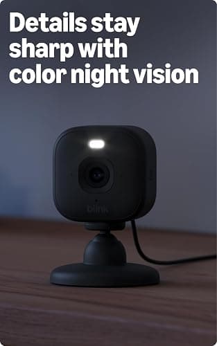Blink Mini 2K+ (newest model) – Plug-in Home & Pet Indoor Security Camera with 2K video resolution, night vision, enhanced audio, motion detection – 1 camera (Black) thumbnail 3