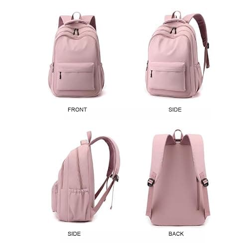 School Bags for Girls, Lightweight Backpack School Bags for Girls Secondary School, Waterproof Rucksack Aesthetic School Backpacks Casual Daypack for Kids, Women, Men, College Travel Work Bag - Black thumbnail 8