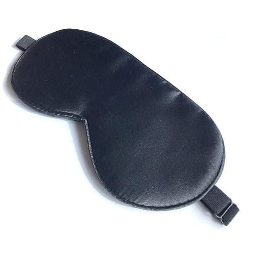 Sleep Mask, Silk Eye Mask for Sleeping with Adjustable Strap, Satin Blackout Sleeping Eye Mask for Men&Women, Comfortable Blindfold Eyeshade for Night Sleep(Black) - Image 1