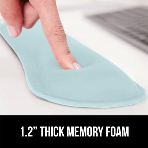 GORILLA GRIP Silky Gel Memory Foam Wrist Rest for Computer Keyboard, Mouse, Ergonomic Design for Typing Pain Relief, Desk Pads Support Hand, Arm, Mousepad Rests, Stain Resistant, 2 Piece Pad Sky Blue thumbnail 4