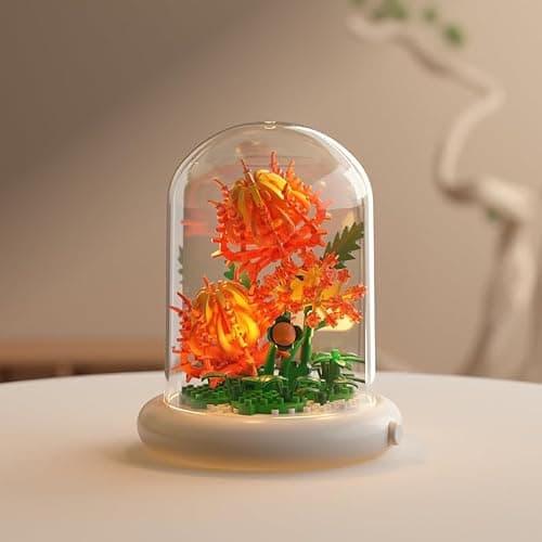 Kadablk Creative Botanical Micro Blocks with Light Set - 550PCS Artificial Chrysanthemum, Peony and Hibiscus, Perfect DIY Gift for Adults, Teens and Flower Lovers thumbnail 8
