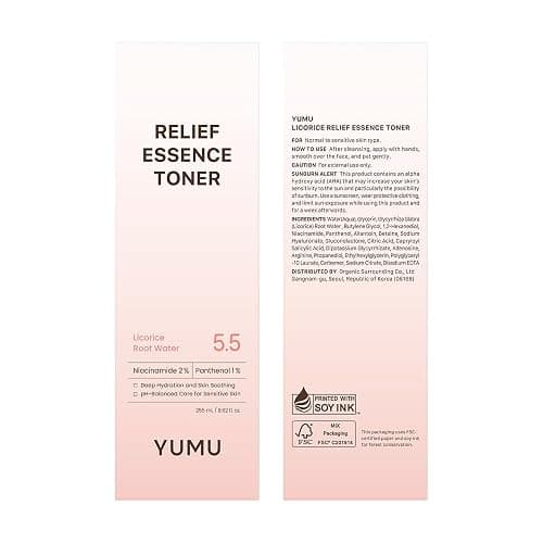 YUMU Licorice Relief Essence Toner for Sensitive Skin, Niacinamide, Panthenol, Fragrance-Free, Soothing & Hydrating (255ml / 8.62 fl. oz.) thumbnail 9