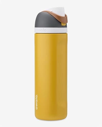 Owala FreeSip Stainless Steel Water Bottle 24 oz Grey/Yellow (Golden Quest) thumbnail 7