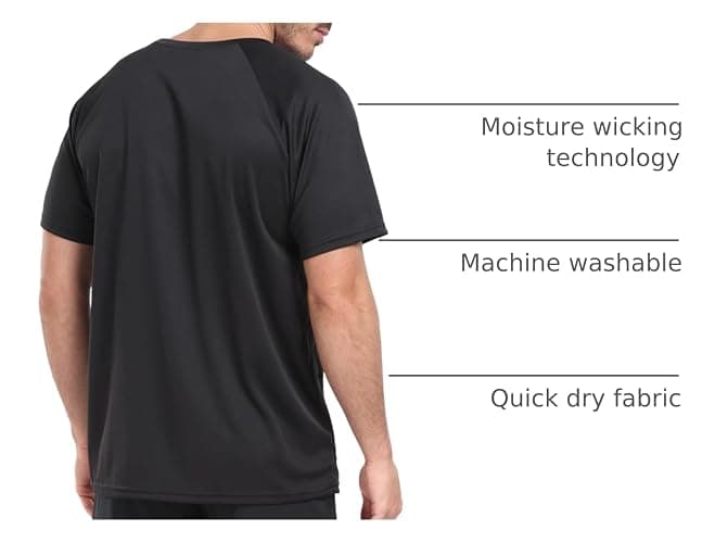 HovSiyla 1/5 Pack Running Shirts Men Sport Tops Dry Fit Gym Wicking Athletic T Shirts Breathable Cool Workout Shirts thumbnail 4