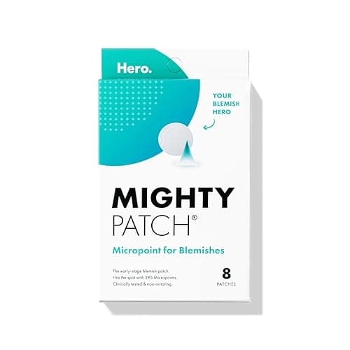 Mighty Patch Micropoint™ for Blemishes from Hero Cosmetics - Hydrocolloid Acne Spot Treatment Patch for Early Stage Zits and Hidden Pimples, 395 Micropoints (8 Patches)
