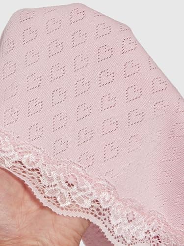 SHENHE Women's Y2K Lace Cami Coquette Bow Babydoll Top Heart Eyelet Cute Camisole Tank Top Pink Small thumbnail 2