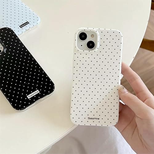 Faneiy for iPhone 15 Case Cute Fashion Polka Dot Aesthetics Women Girly Stylish Protective Soft Shockproof Phone Case White thumbnail 3