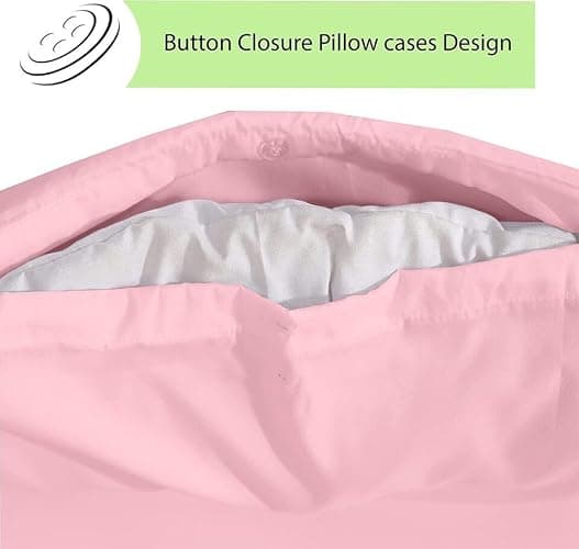 Ev Dekor® DVS729 Duvet Cover Sets Single Blush | Pink - Soft Microfibre Polyester Duvet Cover with Pillow cases - Bedding Quilt Cover Set thumbnail 8