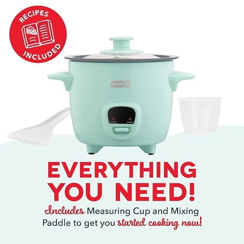 Dash Mini Ceramic Rice Cooker - Designed for Single-Serve Cooking - Compact Rice Cooker with Nonstick Removable Pot, Keep Warm Function & Easy-to-Clean Sleek Design - Aqua Ceramic thumbnail 7