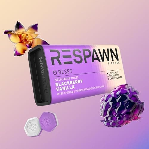 RESPAWN BY Razer RESET Blackberry Vanilla Sugar Free Mints Bulk, 8 Pack 1oz | Travel essentials: a breath mints bulk pack of sugar-free candy! Ideal mints for bad breath, gaming, and office workers thumbnail 3