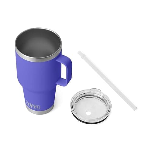 YETI Rambler 35 oz Tumbler with Handle and Straw Lid, Travel Mug Water Tumbler, Vacuum Insulated Cup with Handle, Stainless Steel, Ultramarine Violet thumbnail 4