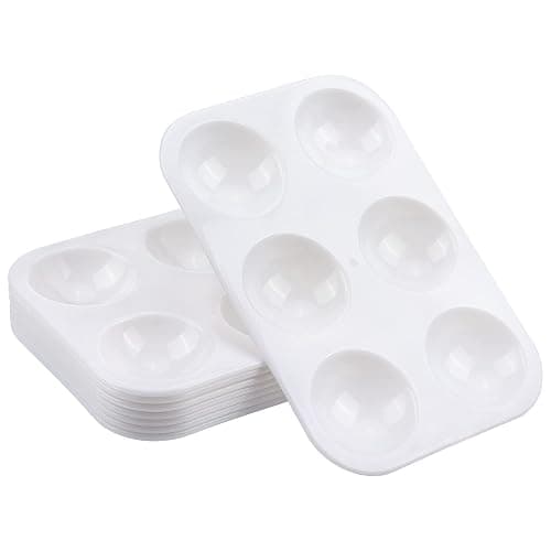 Tamaki 8 PCS White Plastic Paint Tray Palettes, Watercolor Palette Painting Tray for Painting Party, DIY Craft and Art Painting thumbnail 4