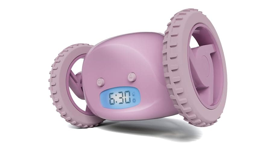 CLOCKY Extra Super Loud Alarm Clock for Heavy Sleepers Adults Kids Teens Bedroom, Move Jump Roll Run Away Easy to Set Smart Digital Alarm Clock Funny Gag Gift (Lavender) thumbnail 4