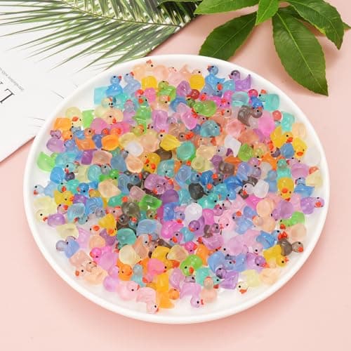 CRTWDMAN 240Pcs Luminous Mini Resin Ducks,Tiny Ducks Glow in The Dark,Little Ducks,Small Ducks to Hide,Miniature Figures for Party Favor thumbnail 6