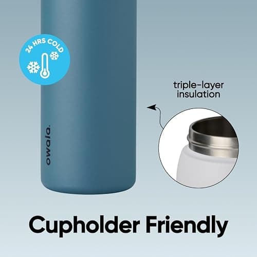 Owala FreeSip Insulated Stainless Steel Water Bottle with Straw, BPA-Free Sports Water Bottle, Great for Travel, 32 Oz, Denim thumbnail 4