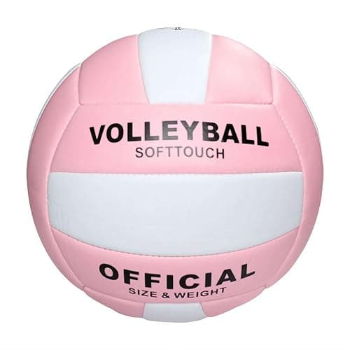 Super Softy Volleyball, Pink Volleyballs for Inside House and Yard, Official Size 5 Volleyball, Training Props for Girls, Kids, Youth Beginners Trainer - Image 1