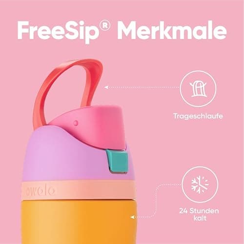 Owala FreeSip Isolierte Edelstahl Trinkflasche mit Strohhalm, 710 ml – BPA-frei, optimal für Sport, Fitness, Outdoor und Reisen, Tropical thumbnail 2