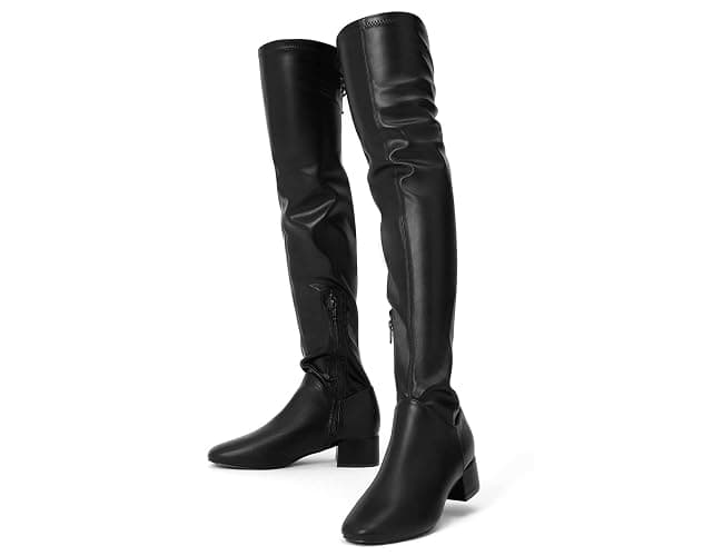 Greatonu Bottes hautes pour femmes, bottes longues d'hiver chaudes thumbnail 4