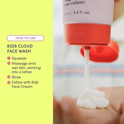 Evereden Kids Cloud Face Wash for Girls: Tropical Sorbet, 3.4 fl oz | Creamy & Fun  & Foaming Skin Care for Kids | Easy-to-Use Kids Face Wash | Non-toxic Kids Skincare for Sensitive Skin | 3.4 fl.oz - Tropical Sorbet thumbnail 4