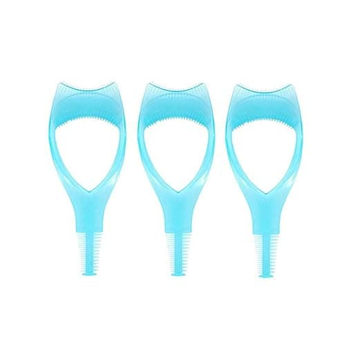 3PCS Blue Plastic 3 in 1 Eyelash Tool Makeup Upper Lower Eye Lash Mascara Shield Guard Applicator with Comb Eyelashes Curlers Shields Applicators - Image 1