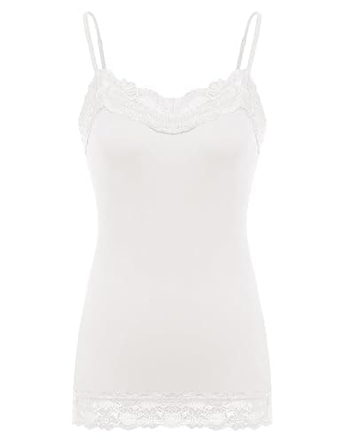 Kate Kasin Women's Adjustable Spaghetti Strap Lace Trim Cami Tunic Tank Top 3PACK thumbnail 4