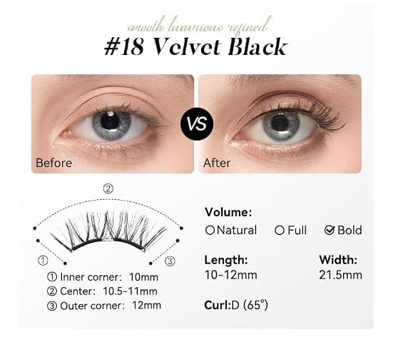 WOSADO Soft Magnetic Eyelashes Kit with Applicator, No.18 Velvet Black, Reusable Glue-free Wispy Magnetic Lashes, Cruelty-free False Lashes, Waterproof, Lightweight, Suit for Heavy Makeup thumbnail 5
