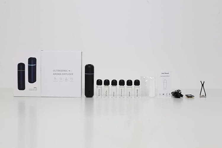 Car Mini Diffuser – Luxury Waterless Car Scent System with Motion Sensor | Includes 6 Premium Scents (White) thumbnail 8