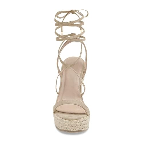 Women's Espadrille Wedges Lace Up Platform Ankle Cross Strap Slingback Summer Dress Sandals thumbnail 4