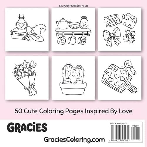 Cute Love: Bold and Easy Love Heart Coloring Book for Adults and Teens thumbnail 2