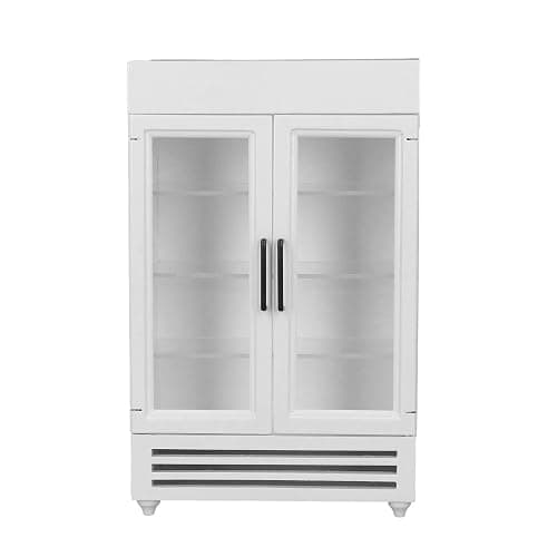Wood Miniature Refrigerator, Portable Miniature Wood Fridge for 1:12 Dollhouse (White) thumbnail 6