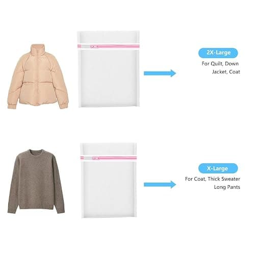 2PCS X-Large Heavy-Duty Mesh Laundry Bag: Ideal for Bulky Items - Wash & Store Down Jackets, Sheets, Sweaters | Multi-Purpose Lingerie Washing Bag for Delicates & Travel Storage,24X24’+20X24’ thumbnail 3