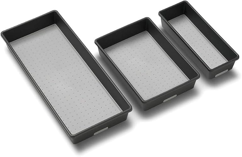 madesmart Classic 3-Tray Bin Pack - Granite | CLASSIC COLLECTION | Multi-Purpose Storage | Soft-grip Lining and Non-slip Rubber Feet | Durable | BPA-Free thumbnail 7