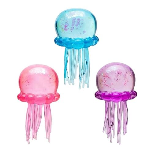 Jellyfish Squishy, Jellyfish Squeeze Slow Rise Sensory Water Animal Stress Ball Relief Fidget Toy for Kids & Adults Party Favors (3pcs) - Image 1