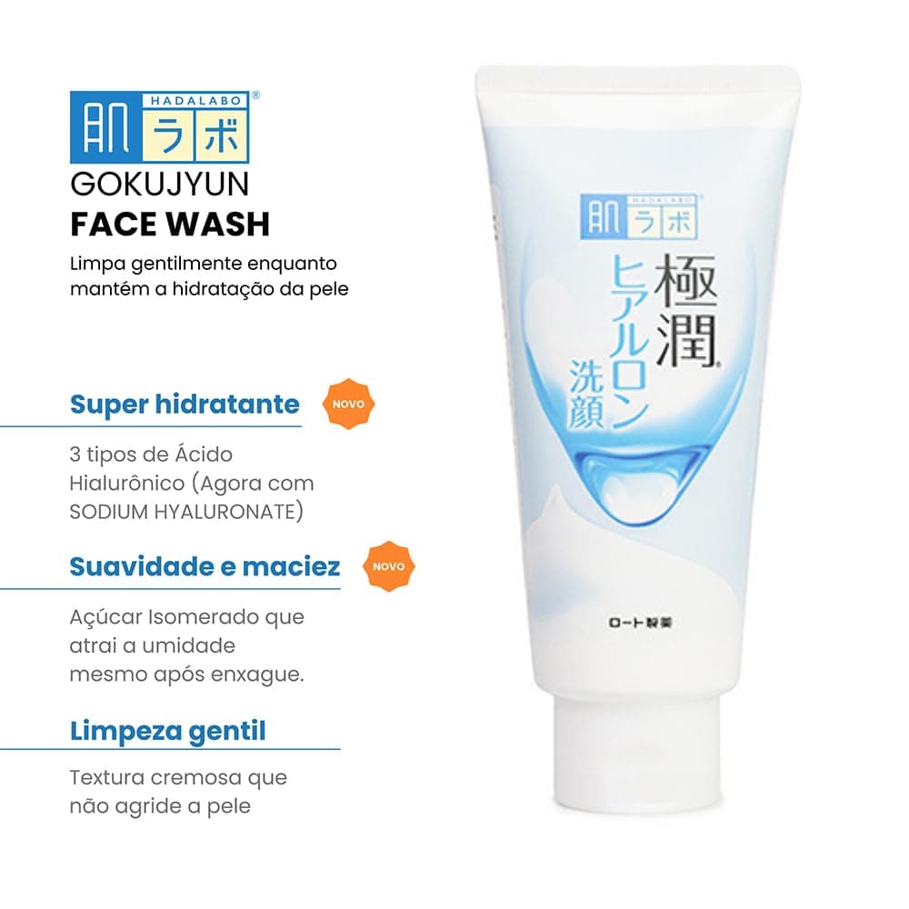 Hada Labo® Gokujyun Face Wash - Sabonete Hidratante Facial Com Ácido Hialurônico 100g thumbnail 4