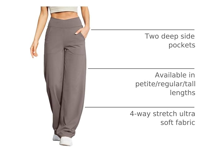 G4Free Wide Leg Pants for Women Loose Yoga Pants with Pockets Petite/Regular/Tall Stretch Casual Lounge Pants thumbnail 3