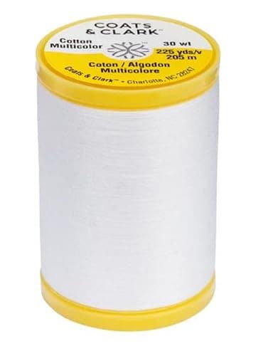 Coats & Clark Cotton All Purpose Sewing Thread 100% Mercerized Cotton 225 Yards Each Spool S970 2 Pack Bundle with 3 Bella's Crafts Needle Threaders (White) thumbnail 3