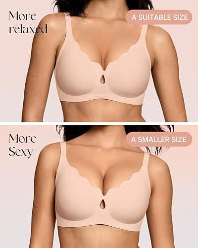 ProKloud Wireless Bras for Women Wave Push Up No Underwire Bralettes Seamless Full Coverage Support Lift Everyday Bra thumbnail 4