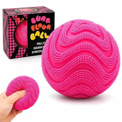 Fuzz Ball Squishy Stress Ball,Soft Fidget Squishy Fuzz Squeeze Ball for Adults,Anxiety Stress Relief Toys,Party Favors Gift for Adults (Pink Ball) - Image 1