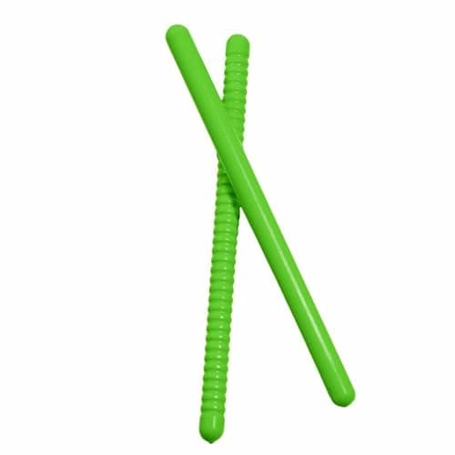 Westco Pair of 10in Rhythm Sticks - Ribbed/Smooth (Green; Age 3+; Sanitizable; Fully Certified) - Image 1