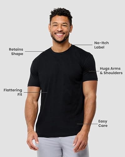 INTO THE AM Men's T-Shirts Soft Cotton Blend Crew Neck Tee S - 4XL Athletic Fit Plain Basic T-Shirt for Men thumbnail 2