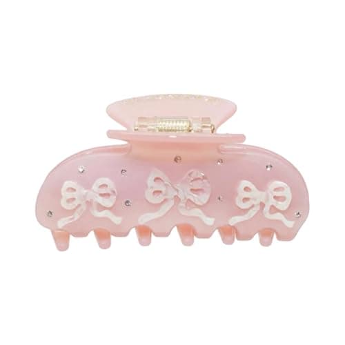 The RPZL Premium Acetate Big Hair Accessory | Oversized Claw Clip for Thick and Thin Hair | Stylish Hair Jaw Clip for Women and Girls (Pink Sugar Bows) - Image 1