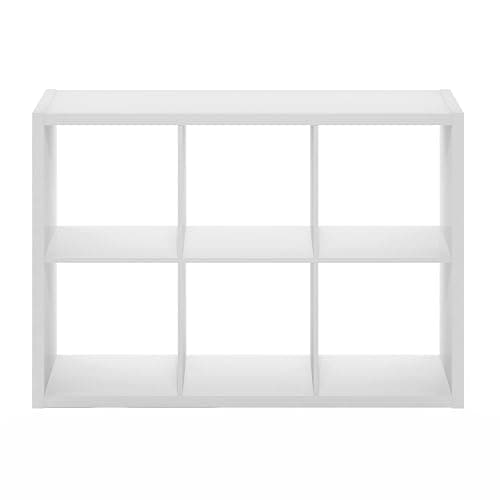 Furinno CUBICLE Book Shelf, 6-Cube Bookshelf, Extra Thick Frame Horizontally & Vertically Reversible Bookcase with Open Back, 14.6" x 44" x 30", for Living Room, Bedroom, Home Office, White thumbnail 11