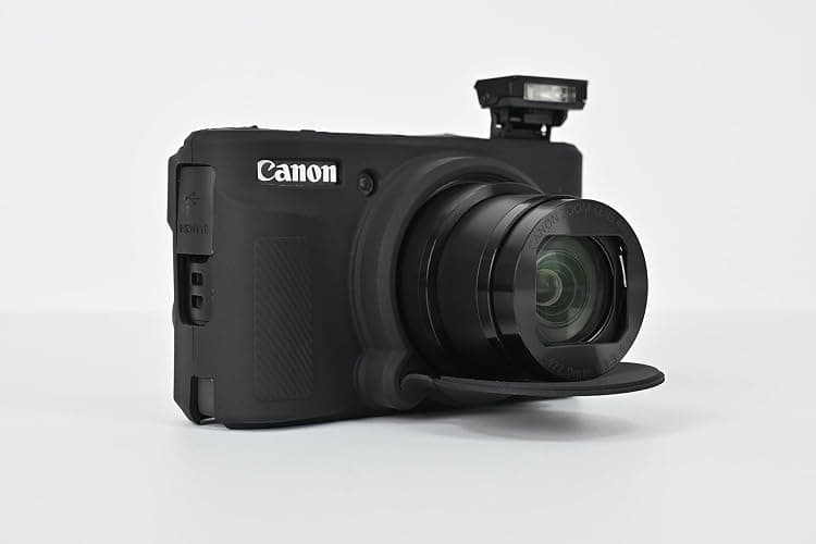 SX740 Camera Case, BMAOLLONGB Fullbody Thin Lightweight Silicone Camera Skin Body Rubber Cover Case for Canon PowerShot SX740 SX730 (Black) thumbnail 2