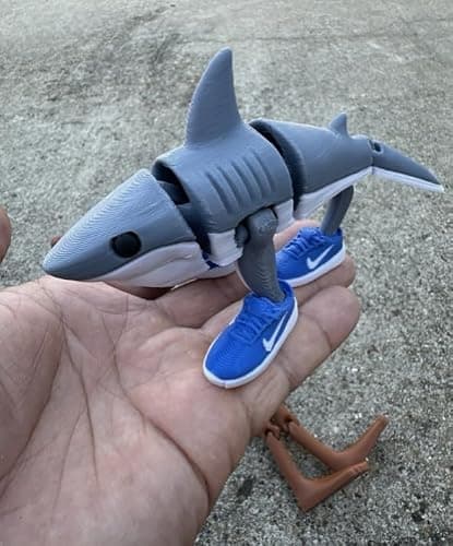 The Original Italian Brainrot Articulated Jointed Movable Tung Tung Tung Sahur Home Desk Decor, Tralalero Tralala Figure Brain rot Figurine Articulating Joints Meme Figure Shark Collectible Figurines thumbnail 4