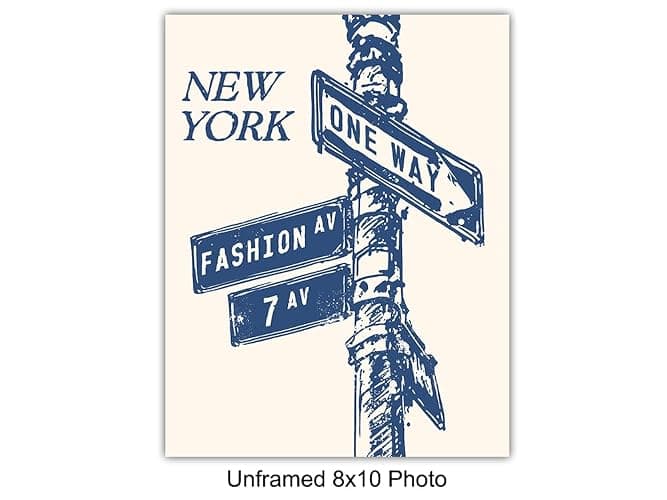 New York Poster Wall Art - 8x10 - New York City - NYC - Living room Aesthetic - Urban Room Decor - Statue of Liberty - Cool Wall Art - Unique Home Decor - Cute Trendy small Apartment Travel Prints Set thumbnail 3