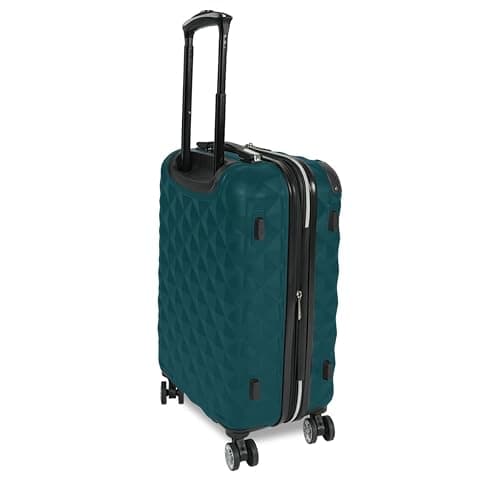 Kenneth Cole REACTION Diamond Tower Collection Lightweight Hardside Expandable 8-Wheel Spinner Travel Luggage, Deep Teal, 20-Inch Checked thumbnail 3