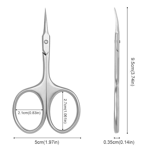 Beugo Nagelhautschere, Hautschere mit Gebogener Schnittfläche, Edelstahl Rostfrei Nagelschere Dritte Generation zum Trimmen von Nagelhaut, Augenbrauen und abgestorbener Haut (Sandstrahlen) thumbnail 2