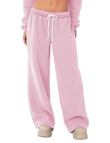 HeSaYep Women's Fleece Lined Sweatpants Wide Leg Thermal Winter Warm Baggy Sweat Pants with Pockets - Image 1