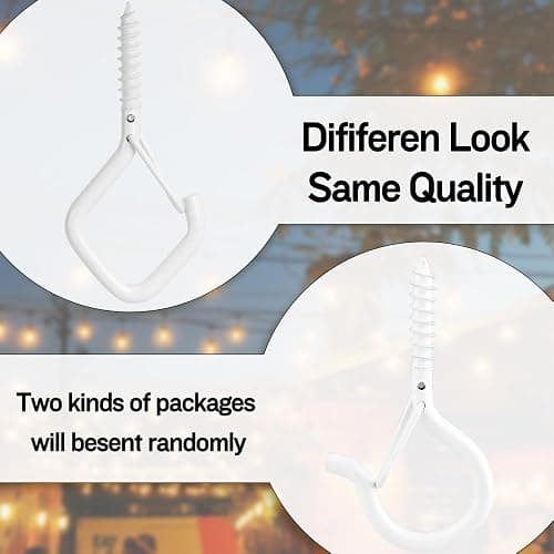 10PCS Ceiling Hooks - Heavy Duty Wall Hooks for Hanging Lights, Plants, & More - White Metal Screw-in Hooks for Garage, Siding, & Christmas Lights thumbnail 4